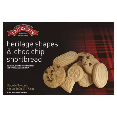 Paterson's Heritage Shapes & Choc Chip Shortbread alt tag